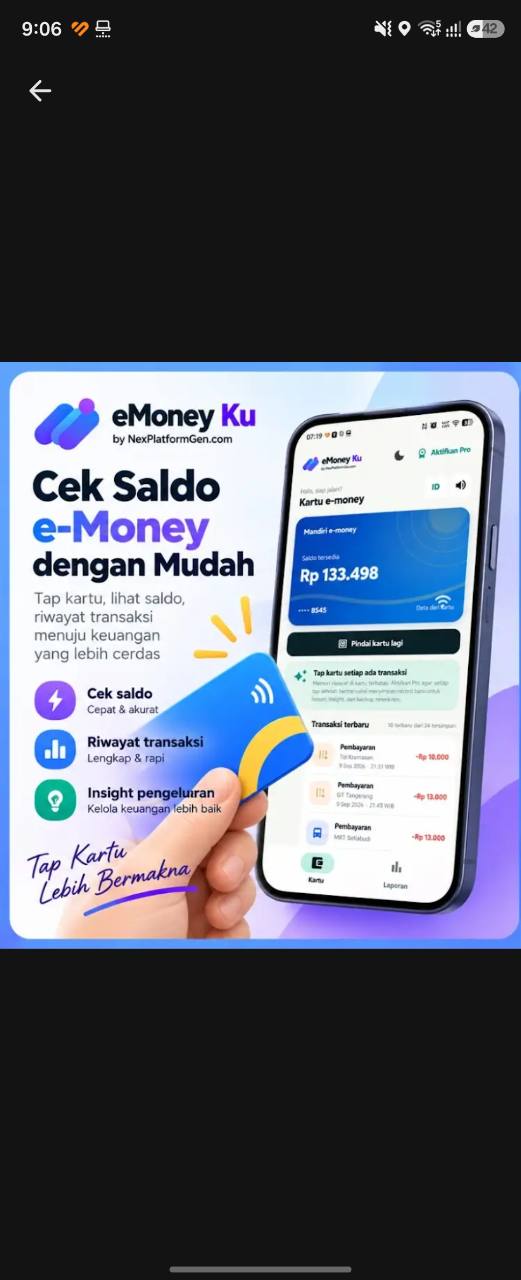 Cek saldo dan riwayat transaksi eMoney Ku