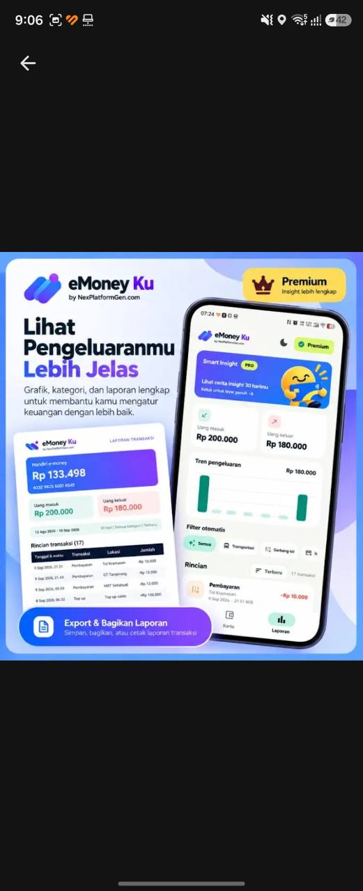Laporan pengeluaran eMoney Ku